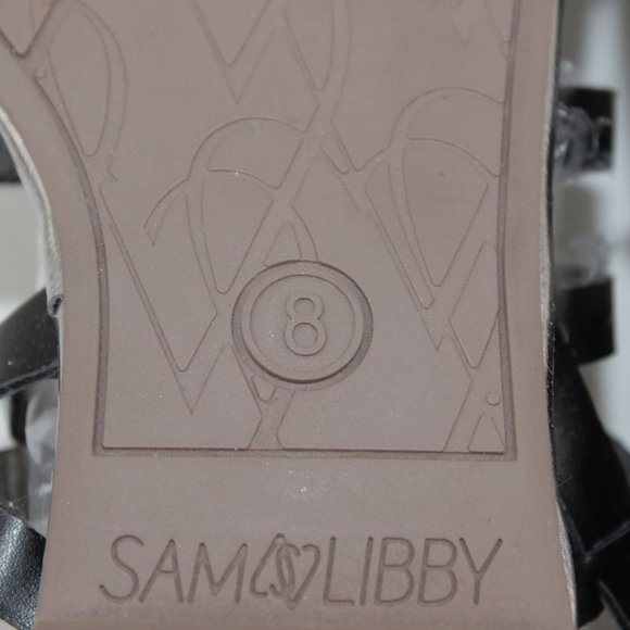Sam Libby Black Strappy Adjustable Ankle Strap Flats Sandals Women's Size 8 - Picture 11 of 11